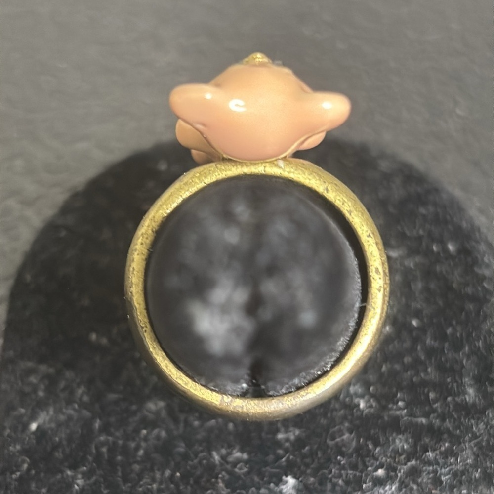Vintage Betsey Johnson Pink Bear Ring Extremely Rare Enamel Size 7 - Picture 3 of 6